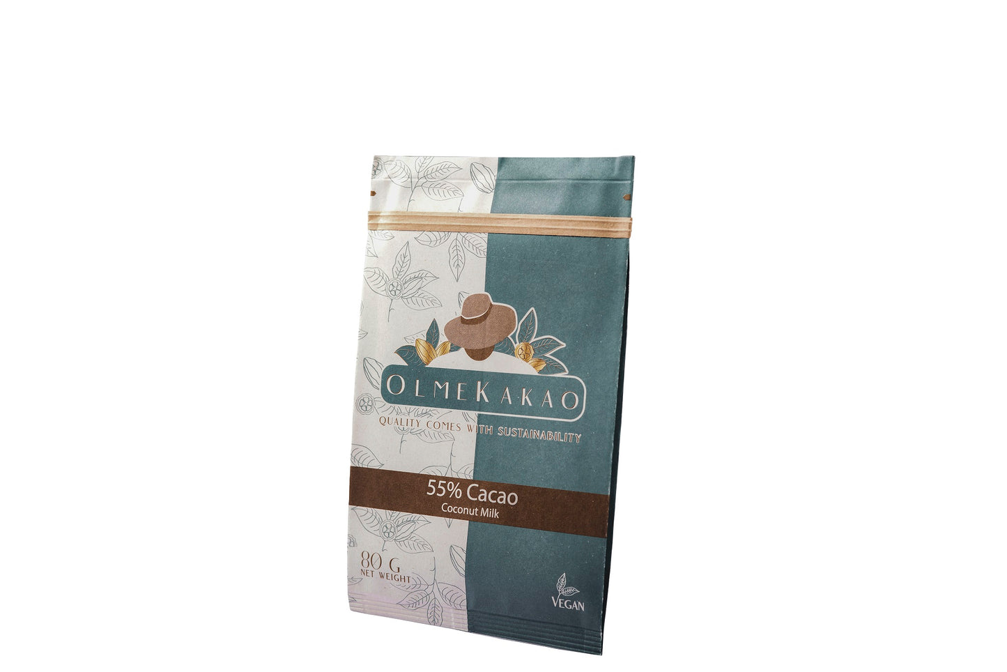 Olmekakao vegane Schokolade 55% Kakaoanteil Criollo mit Kokosmilch 80g